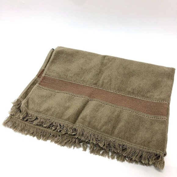 HERMES fringe Yachting logo Beach towel cotton Gray Based - Picture 3 of 15